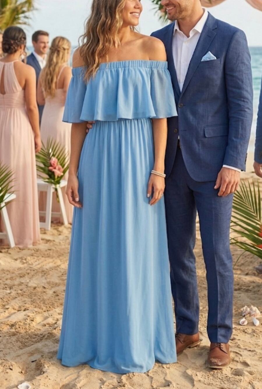 SHOW ME YOUR MUMU Coastal Blue Hacienda Maxi Dress Small